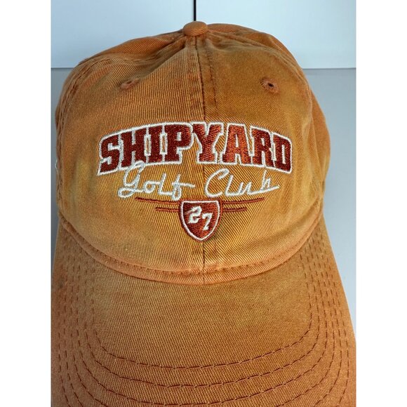 Ahead Shipyard Golf Club Baseball Hat Clipper Ship Snap Back Cap Faded Orange - Picture 9 of 9